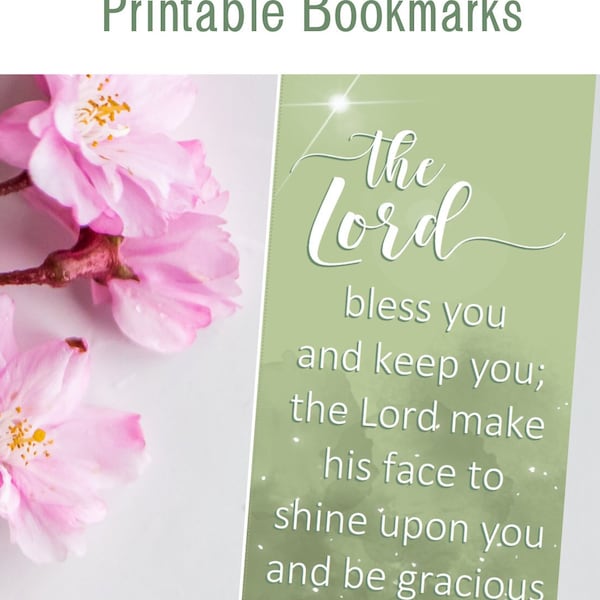 Aaronic Blessing Bible Verse Bookmark Lord Bless You and Keep You Christian Bookmark Graduate Send Off Jewish Hebrew Prayer Gift Bookmark