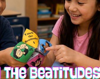 Beatitudes Cootie Catcher Craft: Interactive Bible Game for Kids (PDF Pattern)