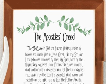 Apostles Creed Print: Christian Statement of Faith (Digital Download)