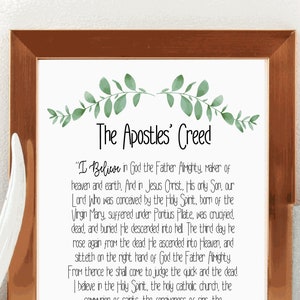 Apostles Creed Print: Christian Statement of Faith (Digital Download)