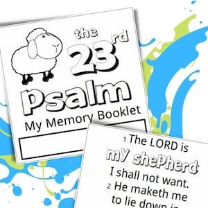 Bibel Handwerk Psalm 23 | Das dreiundzwanzigste Psalmgedächtnis Büchlein | Christliche Auswendiglernen Kinder Sonntag Schule Handwerk | Der Herr ist mein Hirte