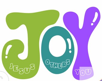 JOY Christian Bible Verse Poster: Church Nursery Decor (Digital Download)