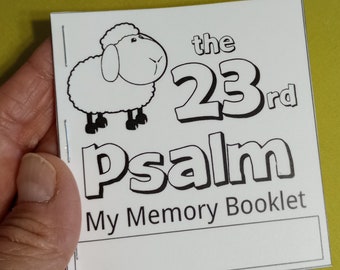 Psalm 23 | The Twenty-third Psalm Memory Booklet | Christian Memorization Craft for Children | Sunday School Craft | The Lord is my Shepherd