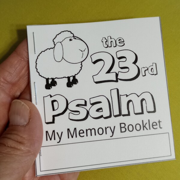 Bible Craft Psalm 23 | The Twenty-third Psalm Memory Booklet | Christian Memorization Children Sunday School Craft | The Lord is my Shepherd