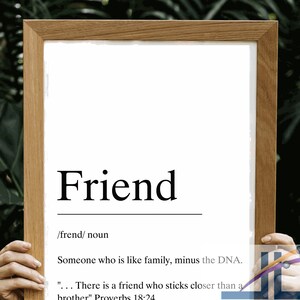 Friend Definition Print: Friendship Quote Wall Art (Digital Download)