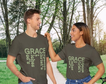 GRACE Christian T Shirt Apparel Christian Gifts for Her Gifts for Him Grace is God's Riches At Christ's Expense Testimony Tee Faith Shirt