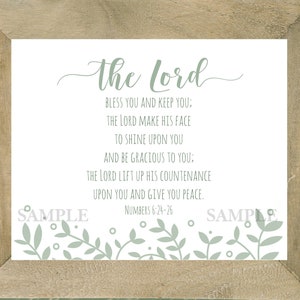 Aaronic Blessing Print: Minimalist Christian Wall Art (Digital Download)