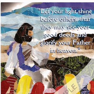 Sermon on the Mount Art Print: Torn Paper Collage (PDF)