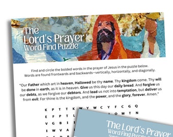 Lord's Prayer Word Find Puzzle: Sunday School Activity (PDF)