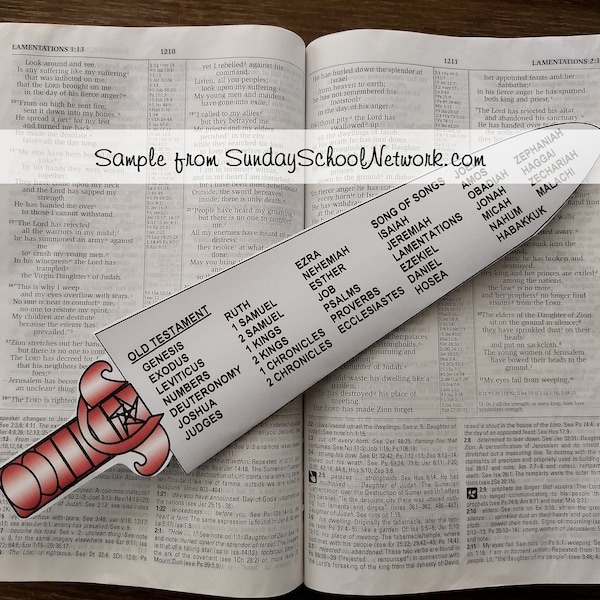 Sword of the Spirit Printable Bible Bookmark, Old Testament, New Testament, Kids Armor of God Lesson Learn and Memorize the Bible Book Names