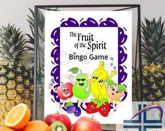 Bible Bingo, Fruit of the Spirit Game, Sunday School, Children's Church, Christian Party, Bible Clubs, Family Game Night, Christian Games