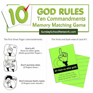 Dez Mandamentos, Jogo da Bíblia, Jogo da Memória, Escola Dominical, Noite de Jogos da Família Cristã, Jogo da Igreja, Igreja Infantil, Deus Governa
