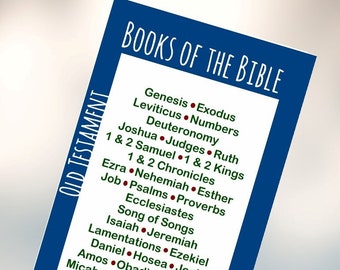 Bible Books Bookmark | Old & New Testament Books | Christian Education for Adults and Kids | Bible Clubs | Sunday School Class Home School