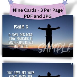 Psalm 8 Geheugenkaarten | Afdrukbare Bijbelmemorisatie | O HEER Onze HEER, hoe majestueus is uw naam op de hele aarde! | Onthoud de Schrift
