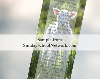 Psalm 23 Bookmark | Twenty-third Psalm | Good Shepherd | Bible Memorization | Printable Sunday School Bookmarks | Christian Ministry Gifts