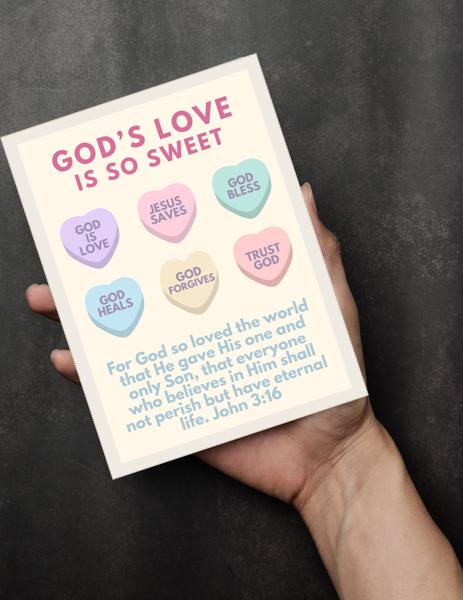 Christian Valentine Cards for Kids | Sunday School Printable (digital ...