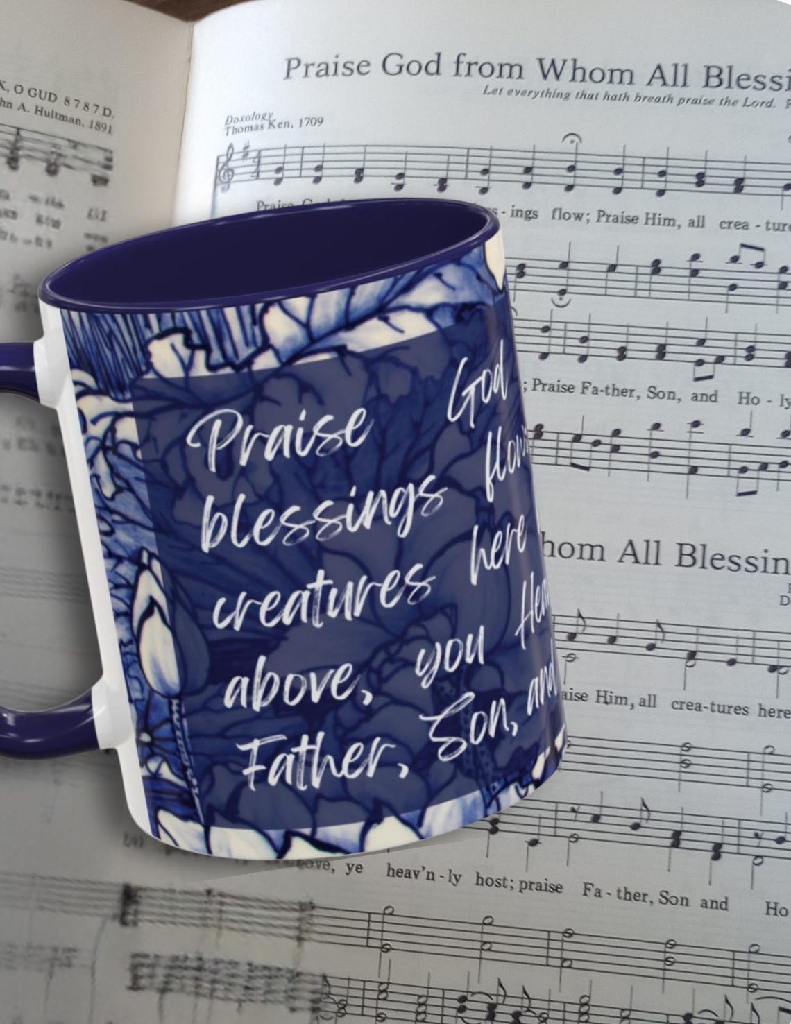 Praise God Coffee Mug | Doxology Hymn | Women's Christian Gift | Worship Pastor Music Teacher | Easter Mother's Day | Sunday School image 2