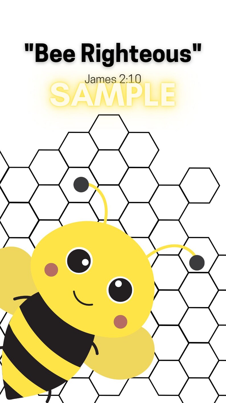 Bee Bible Verse Cards for Kids: Christian Education (PDF Pattern) - Etsy