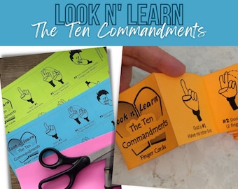 Bible Craft Ten Commandments Memory | Children Memorize 10 Commands | Teach Kids Ten Commands | Learn God's Commandments | Law of Moses