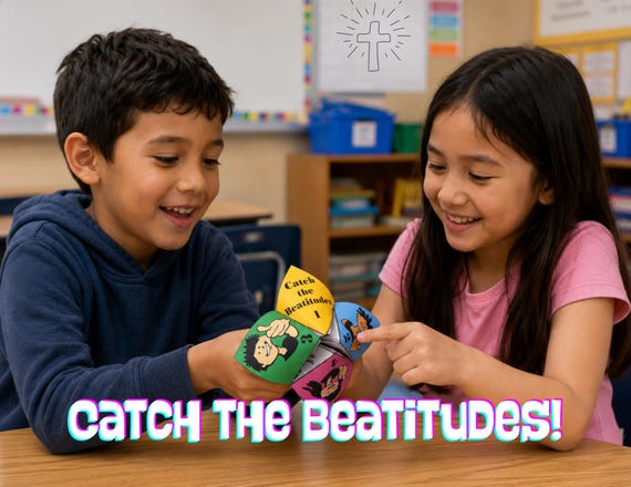 Beatitudes Cootie Catcher: Printable Bible Game, Sunday School Craft (PDF Pattern)