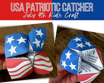 Patriotic Cootie Catcher: July 4th Kids Craft (PDF Pattern)
