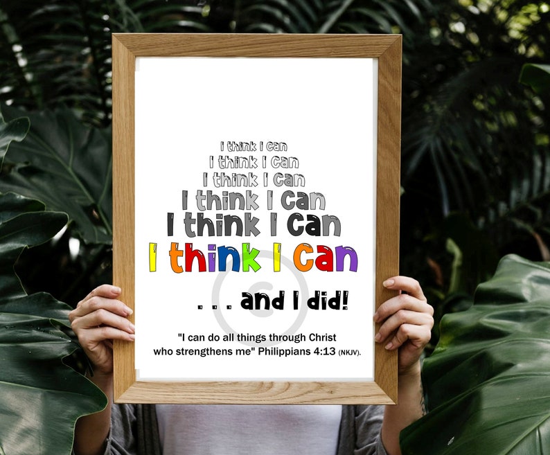 I Think I Can Growth Mindset Classroom Motivational Poster image 0