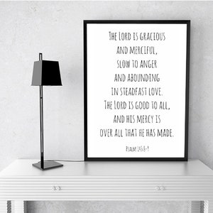 Bible Verse Printable Psalm 145:8-9 Scripture Wall Art - Etsy