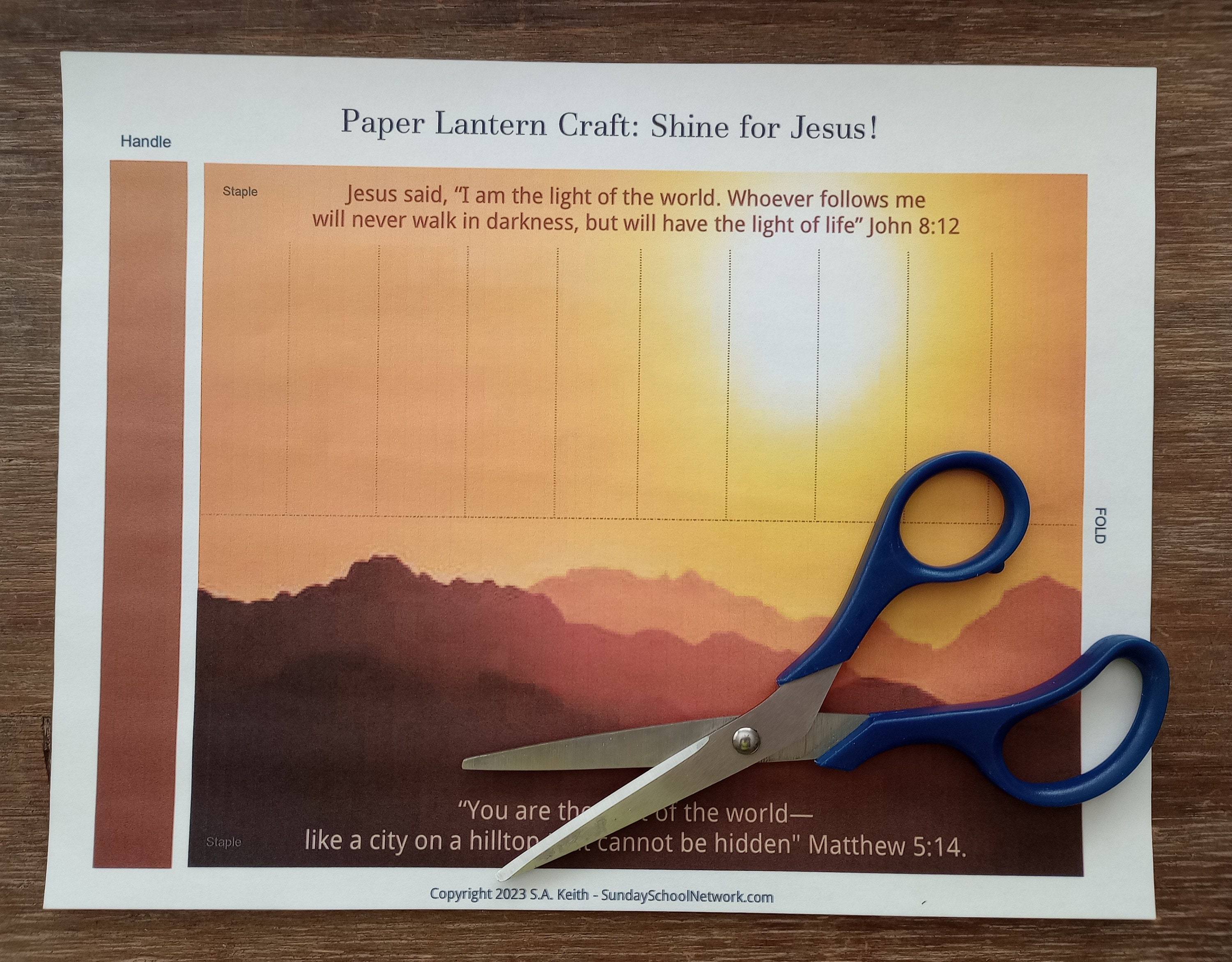 Jesus Light of the World Paper Lantern Craft: VBS Sunday School ...