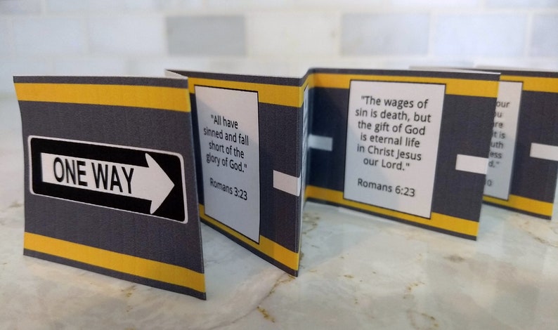 Gospel Tract One Way Roman Road  Bible Craft  Kid's image 3