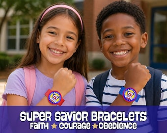 Super Savior Bracelet Craft Printable Christian Kids Activity Sunday School VBS Faith Courage Obedience