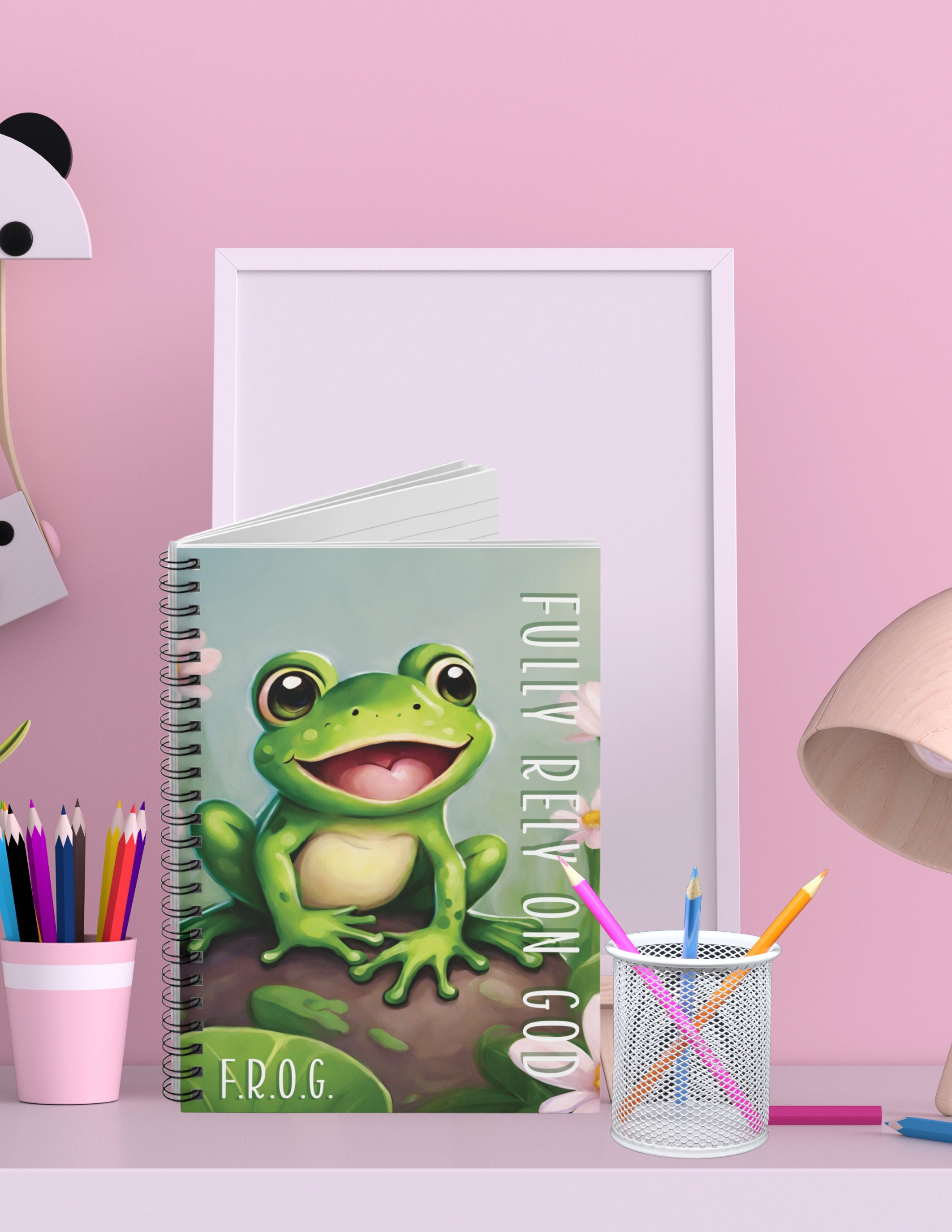 Spiral Notebook F.R.O.G. Fully Rely on God Children's Lined Writing ...