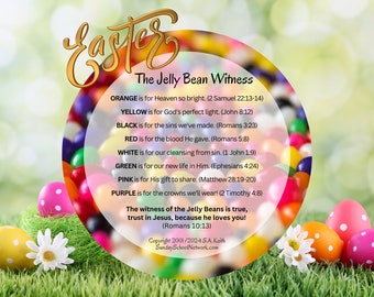 Jellybean Witness Easter Stickers: Religious Gospel Message (PDF Pattern)