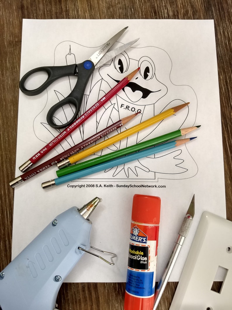frog-bible-coloring-craft-fully-rely-on-god-sunday-school-etsy