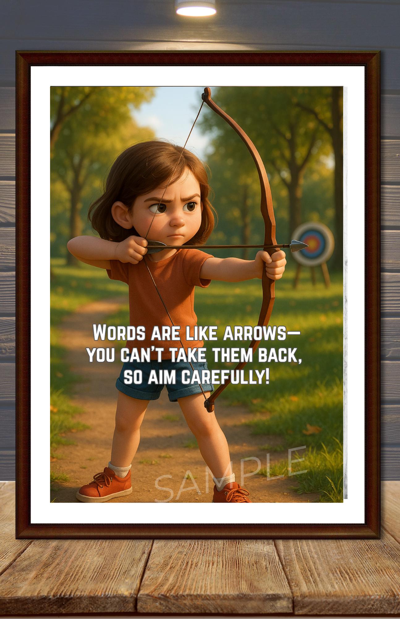 Words Are Like Arrows Poster: Archery Theme, Positive Quote (digital  Download, 11x17 PDF) - Etsy Israel, image size:1294x2000