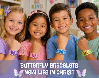 Butterfly Bracelet Bible Craft | Christian Kids Coloring Wristbands | New Creation | Jesus Life Activity