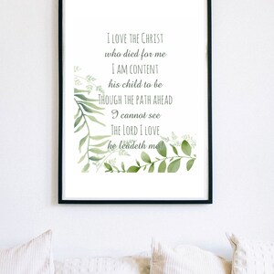 Christian Poem Print: &quot;He Leadeth Me&quot; Inspirational Wall Art (Digital Download)