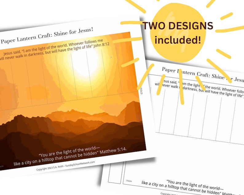 Jesus Light of the World Paper Lantern Craft: VBS Sunday School ...