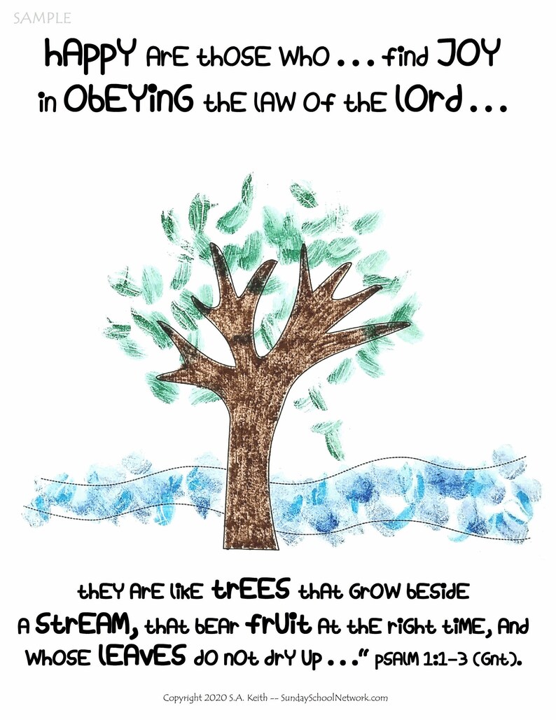 fingerprint-art-craft-for-kids-psalm-1-bible-lesson-etsy