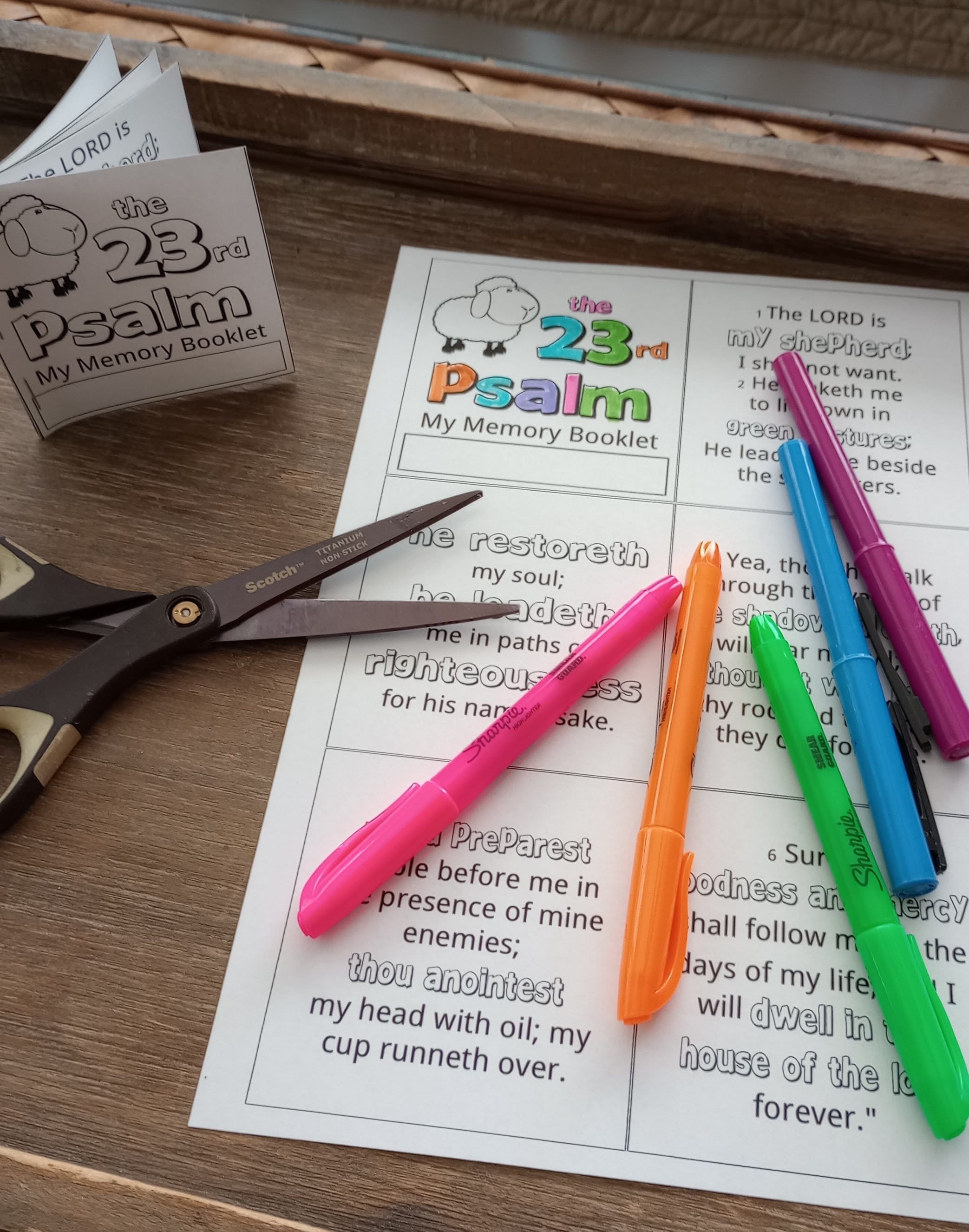 Psalm 23 Bible Memory Booklet: Sunday School Craft (PDF) - Etsy