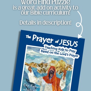 The Lord's Prayer Word Find Puzzle OUR FATHER Bible Word Search Christian Games Sunday School Game Jesus Prayer Bible Puzzle Game image 3