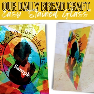 Lord&#39;s Prayer &#39;Stained Glass&#39; Art Craft: Christian Kids Project (PDF Pattern)