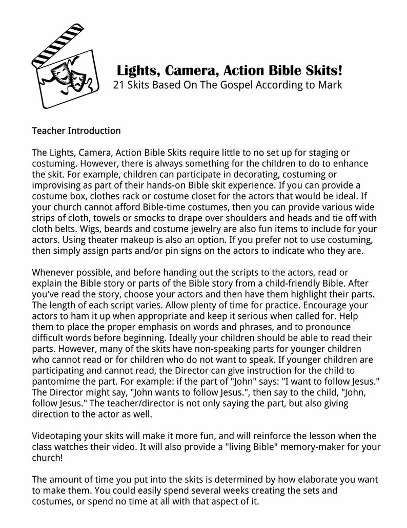Church Commentator Script Simple Bible Skits Gospel of Mark: 21 Church Drama Scripts (digital Download ...