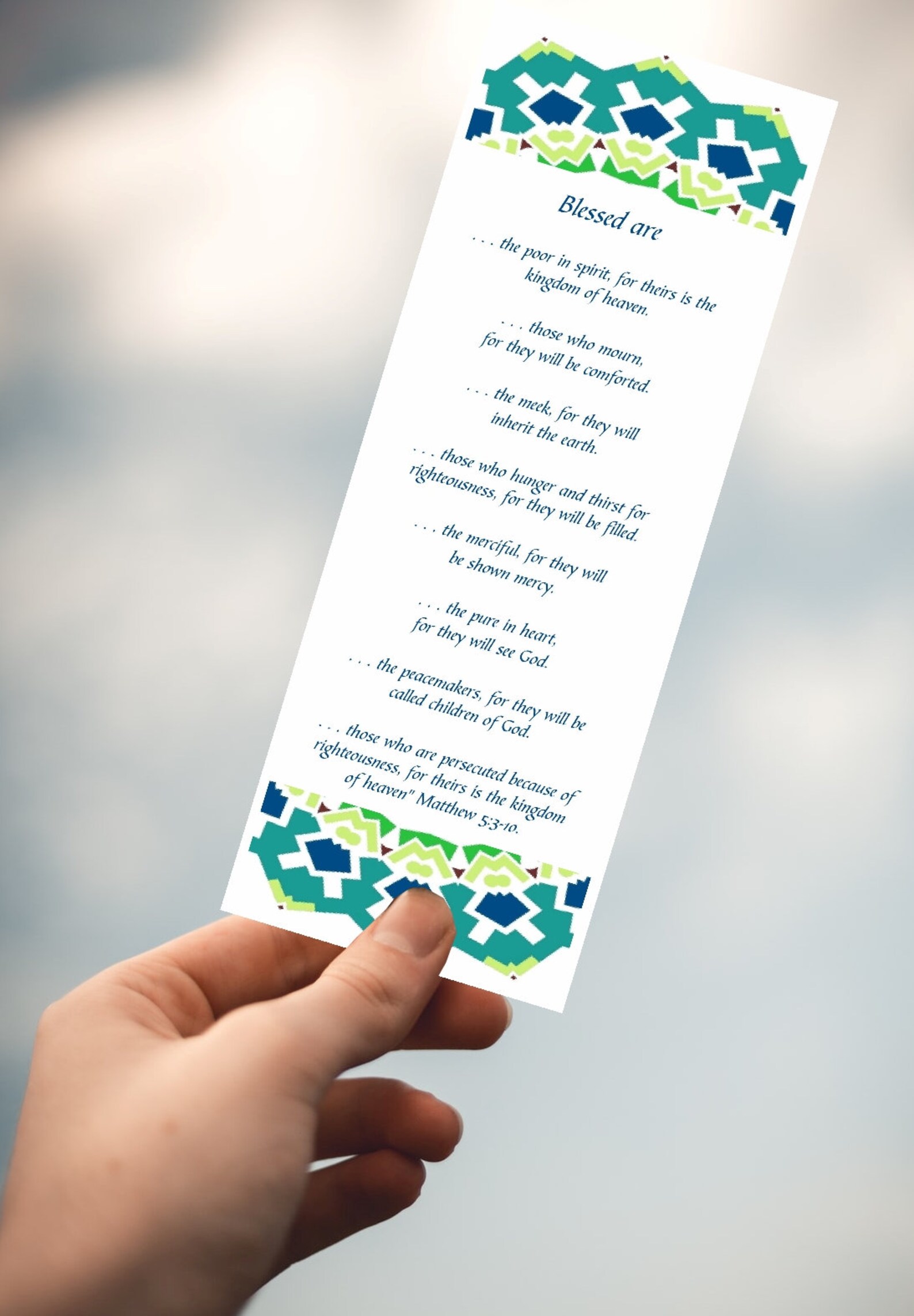 Beatitudes Bookmark Memory Cards Kingdom Living Bible Etsy