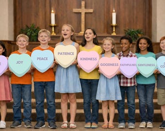 Fruit of the Spirit Conversation Hearts | Valentine's Day | Christian Classroom Activity | Galatians 5:22�23