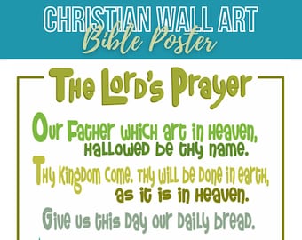 The Lord&#39;s Prayer Poster: Christian Nursery Wall Art (Digital Download)