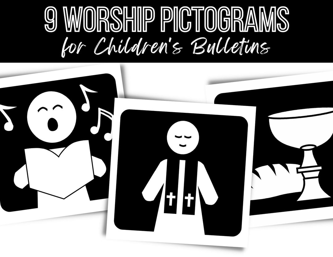 Children's Worship Bulletin Pictograms Kidfriendly Check List for