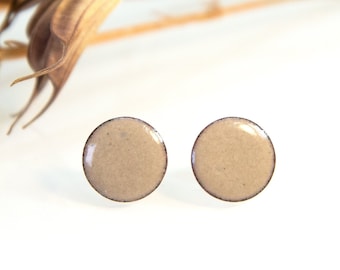 Emaille oorbellen/ronde beige oorbellen/dames oorbellen/dames oorbellen/kleurrijke oorbellen/handgemaakte oorbellen/emaille oorbellen