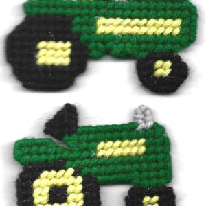 Handmade Plastic Canvas John Deere Tractor Refrigerator Magnets