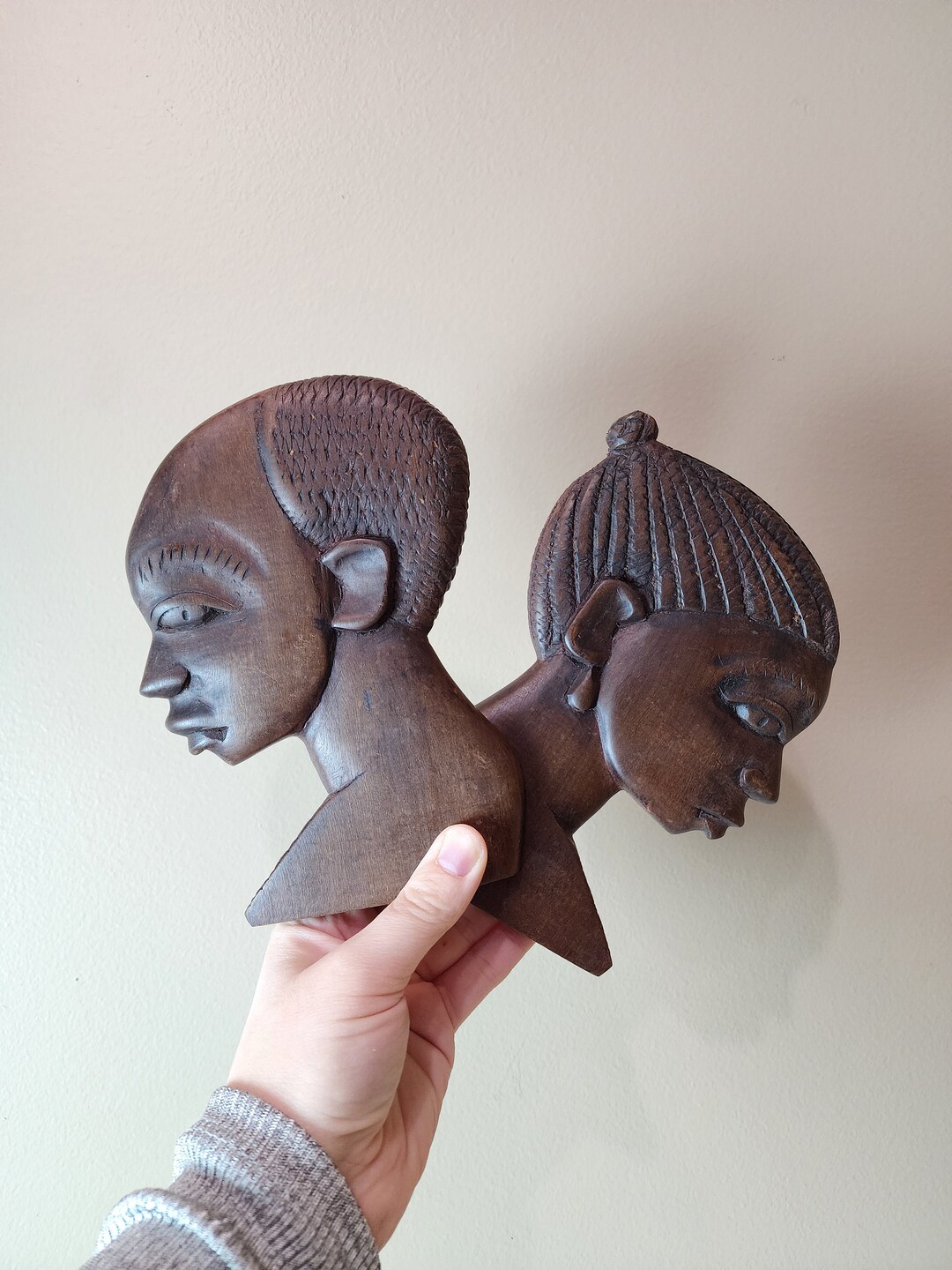 Pair of African Wooden Wall Plaques of Man and Woman African Etsy