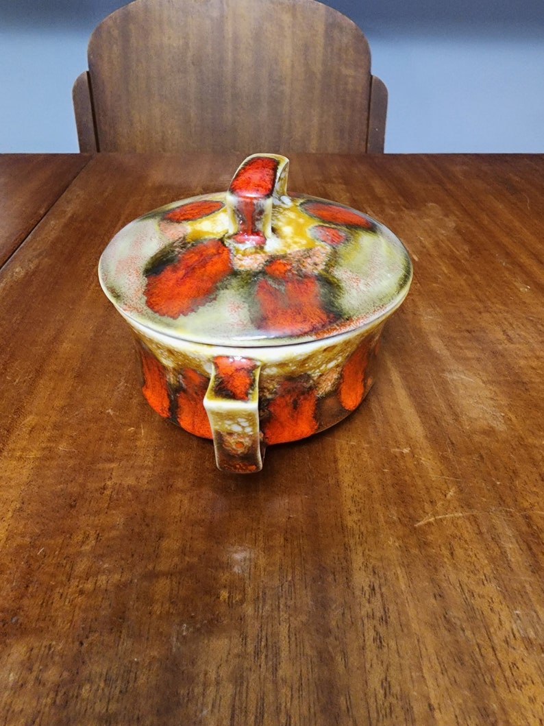 Vintage Arnels Pottery Sugar Bowl With Lid Etsy